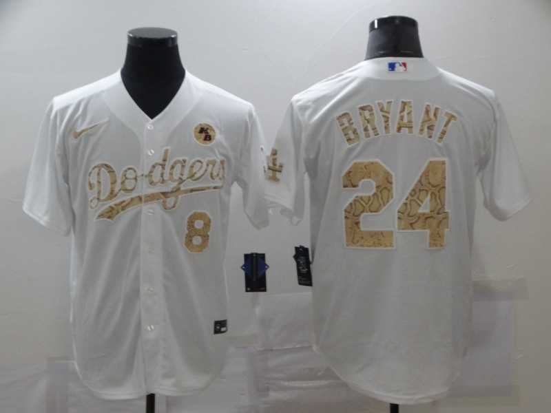 Dodgers 8 & 24 Kobe Bryant White Gold 2020 Nike KB Cool Base Jersey,We sell and wholesale Dodgers 8 & 24 Kobe Bryant White Gold 2020 Nike KB Cool Base Jersey on line form chian!